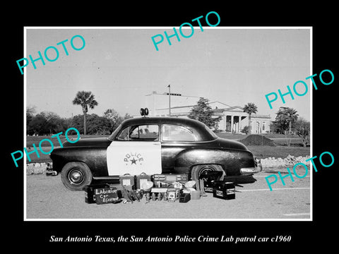 OLD LARGE HISTORIC PHOTO OF SAN ANTONIO TEXAS, THE POLICE CRIME LAB CAR c1960