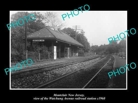 OLD LARGE HISTORIC PHOTO OF MONTCLAIR NEW JERSEY, THE WA RAILROAD DEPOT c1960