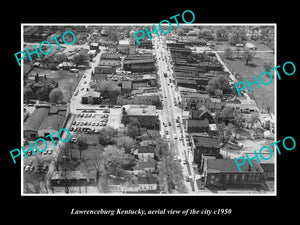 OLD LARGE HISTORIC PHOTO OF LAWRENCEBURG KENTUCKY, AERIAL VIEW OF THE CITY c1950