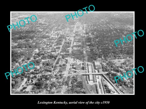 OLD LARGE HISTORIC PHOTO OF LEXINGTON KENTUCKY, AERIAL VIEW OF THE CITY c1950 1