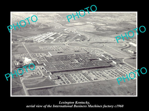 OLD LARGE HISTORIC PHOTO OF LEXINGTON KENTUCKY, AERIAL VIEW OF IBM FACTORY c1960