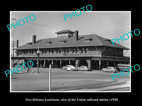 OLD LARGE HISTORIC PHOTO OF NEW ORLEANS LOUISIANA, UNION RAILROAD STATION c1940