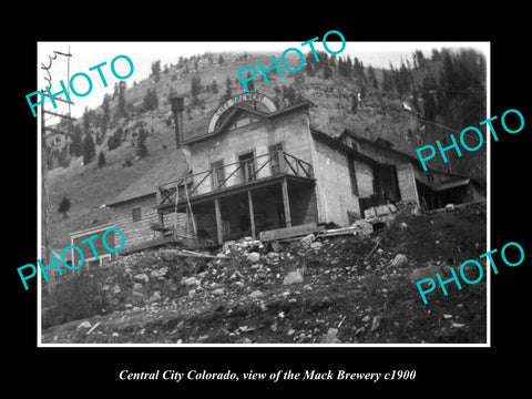 OLD LARGE HISTORIC PHOTO OF CENTRAL CITY COLORADO, THE MACK BREWERY c1900