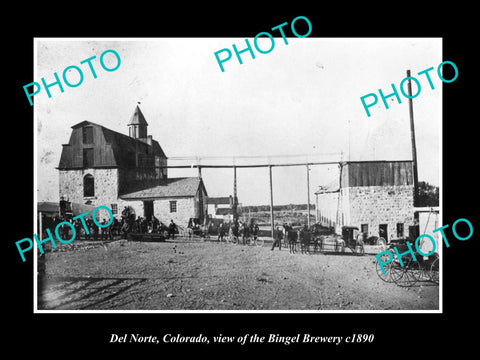 OLD LARGE HISTORIC PHOTO OF DEL NORTE COLORADO, VIEW OF THE BINGEL BREWERY c1890