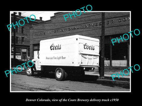 OLD LARGE HISTORIC PHOTO OF DENVER COLORADO, THE COORS BREWERY TRUCK c1950 2