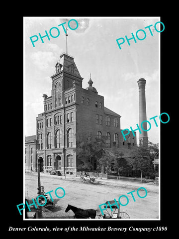 OLD LARGE HISTORIC PHOTO OF DENVER COLORADO, THE MILWAUKEE BREWERY Co c1890