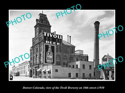 OLD LARGE HISTORIC PHOTO OF DENVER COLORADO, VIEW OF THE TIVOLI BREWERY c1930