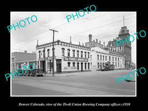 OLD LARGE HISTORIC PHOTO OF DENVER COLORADO, THE TIVOLI BREWERY OFFICES c1930