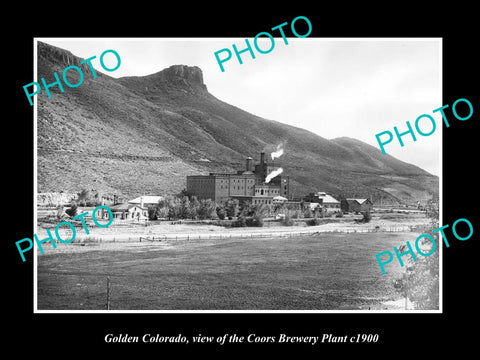 OLD LARGE HISTORIC PHOTO OF GOLDEN COLORADO, THE COORS BREWERY PLANT c1900