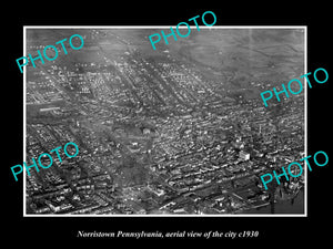 OLD LARGE HISTORIC PHOTO OF NORRISTOWN PENNSYLVANIA, AERIAL VIEW OF CITY c1930 3