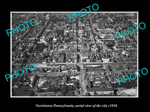 OLD LARGE HISTORIC PHOTO OF NORRISTOWN PENNSYLVANIA, AERIAL VIEW OF CITY c1930 5