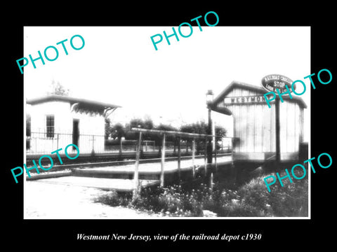 OLD LARGE HISTORIC PHOTO OF WESTMONT NEW JERSEY, THE RAILROAD DEPOT c1930