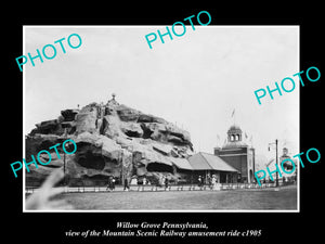 OLD LARGE HISTORIC PHOTO OF WILLOW GROVE PENNSYLVANIA, SENIC RAILWAY RIDE c1905