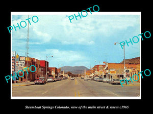 OLD LARGE HISTORIC PHOTO OF STEAMBOAT SPRINGS COLORADO MAIN ST & STORES c1965