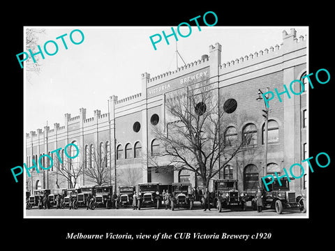 OLD LARGE HISTORIC PHOTO OF MELBOURNE VICTORIA, THE CUB VICTORIA BREWERY c1920