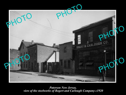 OLD LARGE HISTORIC PHOTO OF PATERSON NEW JERSEY, THE B&C STEEL WORKS c1920