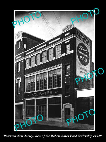 OLD LARGE HISTORIC PHOTO OF PATERSON NEW JERSEY, THE FORD MOTORS DEALERSHIP 1920