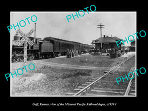 OLD HISTORIC PHOTO OF GOFF KANSAS, MISSOURI PACIFIC RAILROAD DEPOT c1920 2