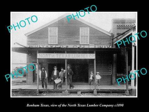 OLD LARGE HISTORIC PHOTO OF BONHAM TEXAS, THE NORTH TEXAS LUMBER Co c1890