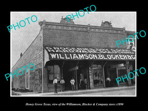 OLD LARGE HISTORIC PHOTO OF HONEY GROVE TEXAS, WILLIAMSON & BLOCKER STORE c1890