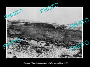 OLD LARGE HISTORIC PHOTO OF COPPER FLAT NEVADA, VIEW OF THE TOWNSHIP c1920