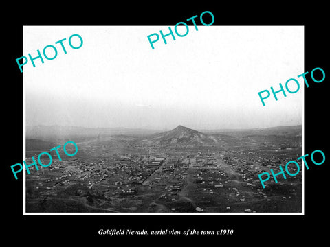 OLD LARGE HISTORIC PHOTO OF GOLDFIELD NEVADA, AERIAL VIEW OF THE TOWN c1910