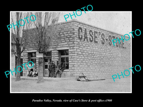 OLD LARGE HISTORIC PHOTO OF PARADISE VALLEY NEVADA, THE CASE STORE & PO c1900