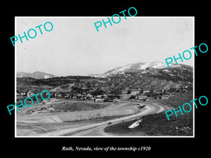 OLD LARGE HISTORIC PHOTO OF RUTH NEVADA, VIEW OF THE TOWNSHIP c1920