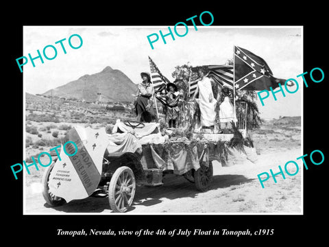 OLD LARGE HISTORIC PHOTO OF TONOPAH NEVADA, THE 4th JULY PARADE FLOAT c1915