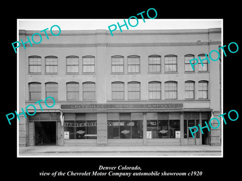 OLD LARGE HISTORIC PHOTO OF DENVER COLORADO, THE CHEVROLET DEALERSHIP c1920