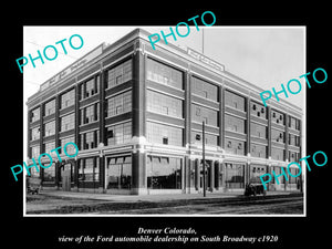 OLD LARGE HISTORIC PHOTO OF DENVER COLORADO, THE FORD CAR DEALERSHIP c1920