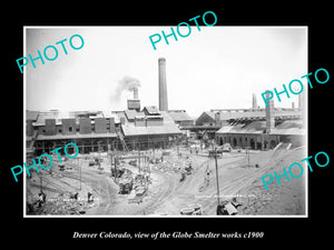 OLD LARGE HISTORIC PHOTO OF DENVER COLORADO, THE GOLBE SMELTERS WORKS c1900