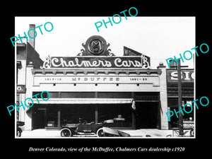 OLD LARGE HISTORIC PHOTO OF DENVER COLORADO, THE CHALMERS CAR DEALERSHIP c1920