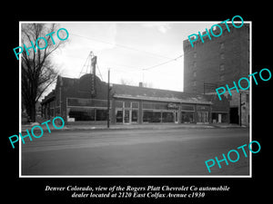 OLD LARGE HISTORIC PHOTO OF DENVER COLORADO, THE RP CHEVROLET DEALERSHIP c1930