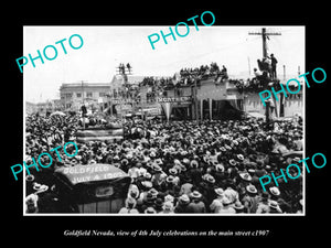 OLD LARGE HISTORIC PHOTO OF GOLDFIELD NEVADA, THE 4th JUY CELEBRATIONS c1907