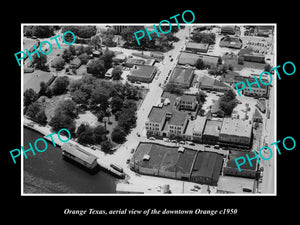 OLD LARGE HISTORIC PHOTO OF ORANGE TEXAS, AERIAL VIEW OF THE CITY c1950 3