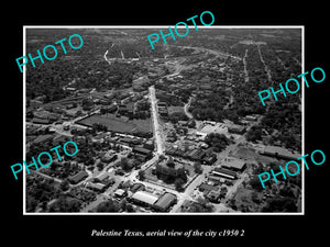 OLD LARGE HISTORIC PHOTO OF PALESTINE TEXAS, AERIAL VIEW OF THE CITY c1950 2