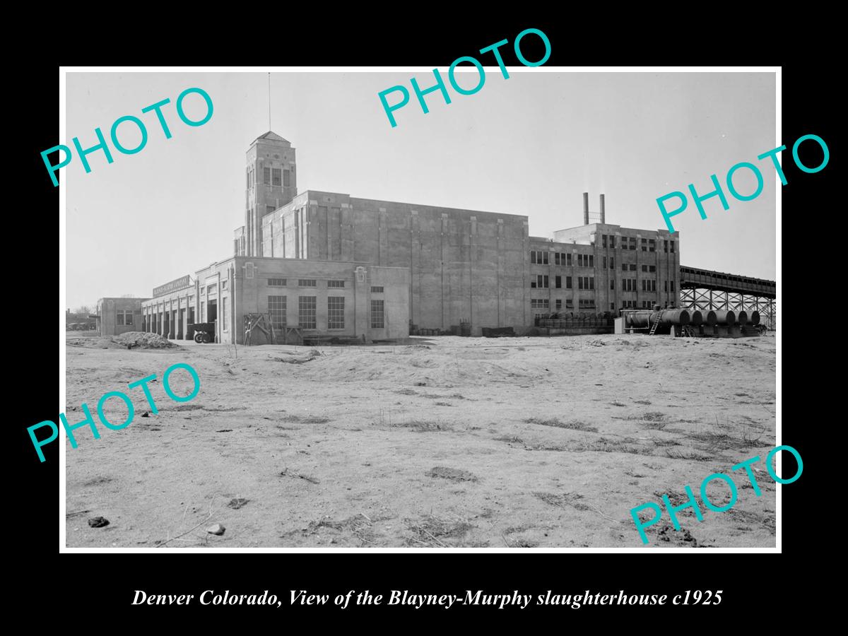 OLD LARGE HISTORIC PHOTO OF DENVER COLORADO, THE B/M SLAUGHTER HOUSE c1925