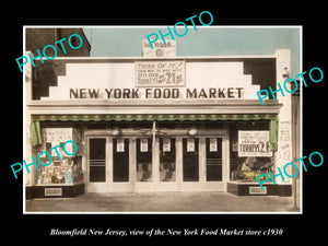 OLD LARGE HISTORIC PHOTO OF BLOOMFIELD NEW JERSEY, THE NEW YORK MARKET c1930