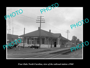 OLD LARGE HISTORIC PHOTO OF FOUR OAKS NORTH CAROLINA, THE RAILROAD STATION c1960