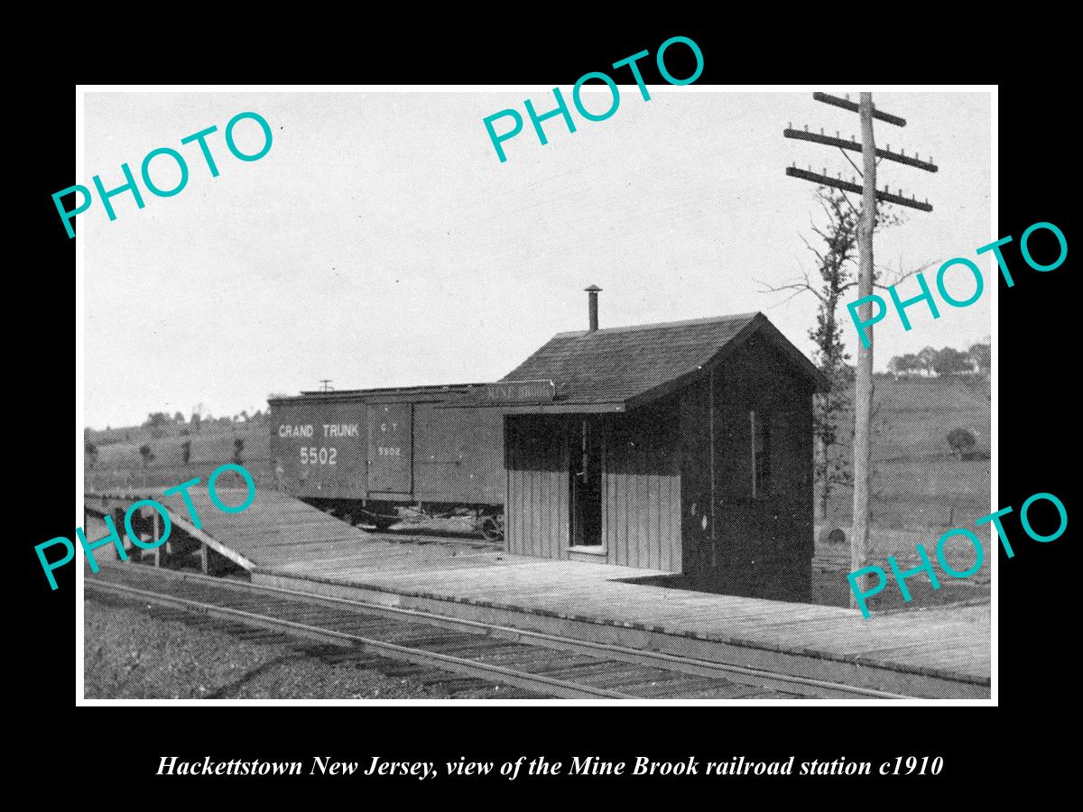 OLD LARGE HISTORIC PHOTO OF HACKETTSTOWN NEW JERSEY THE MINE BROOK RAILROAD 1910