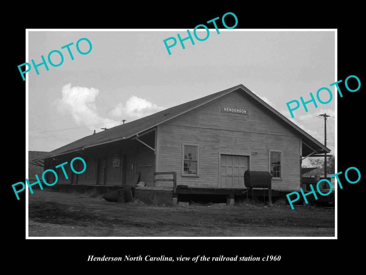 OLD LARGE HISTORIC PHOTO OF HENDERSON NORTH CAROLINA, THE RAILROAD STATION c1960