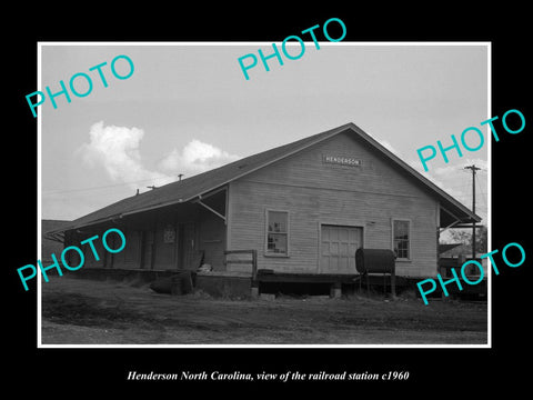 OLD LARGE HISTORIC PHOTO OF HENDERSON NORTH CAROLINA, THE RAILROAD STATION c1960