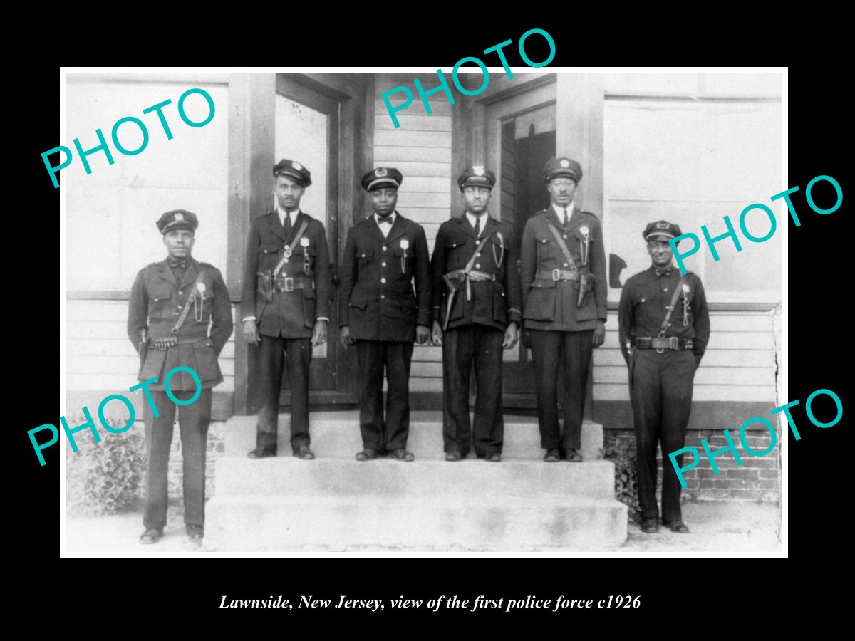 OLD LARGE HISTORIC PHOTO OF LAWNSIDE NEW JERSEY, THE 1st POLICE FORCE c1926