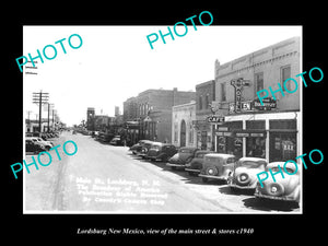 OLD LARGE HISTORIC PHOTO OF LORDSBURG NEW MEXICO, THE MAIN STREET & STORES c1940