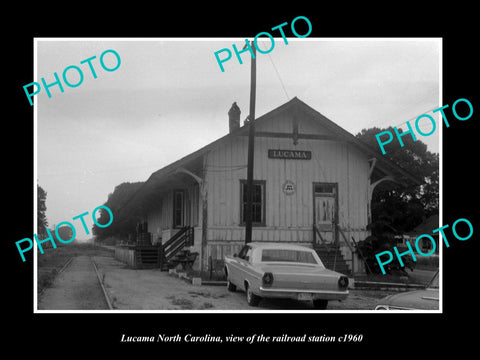 OLD LARGE HISTORIC PHOTO OF LUCAMA NORTH CAROLINA, THE RAILROAD STATION c1960