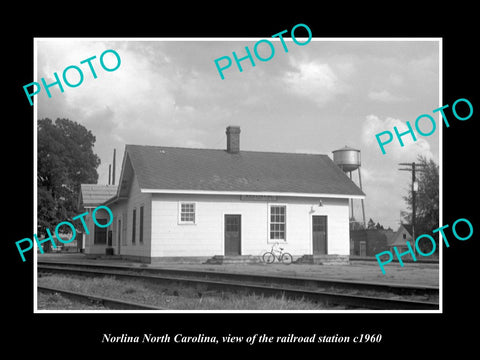 OLD LARGE HISTORIC PHOTO OF NORLINA NORTH CAROLINA, THE RAILROAD STATION c1960