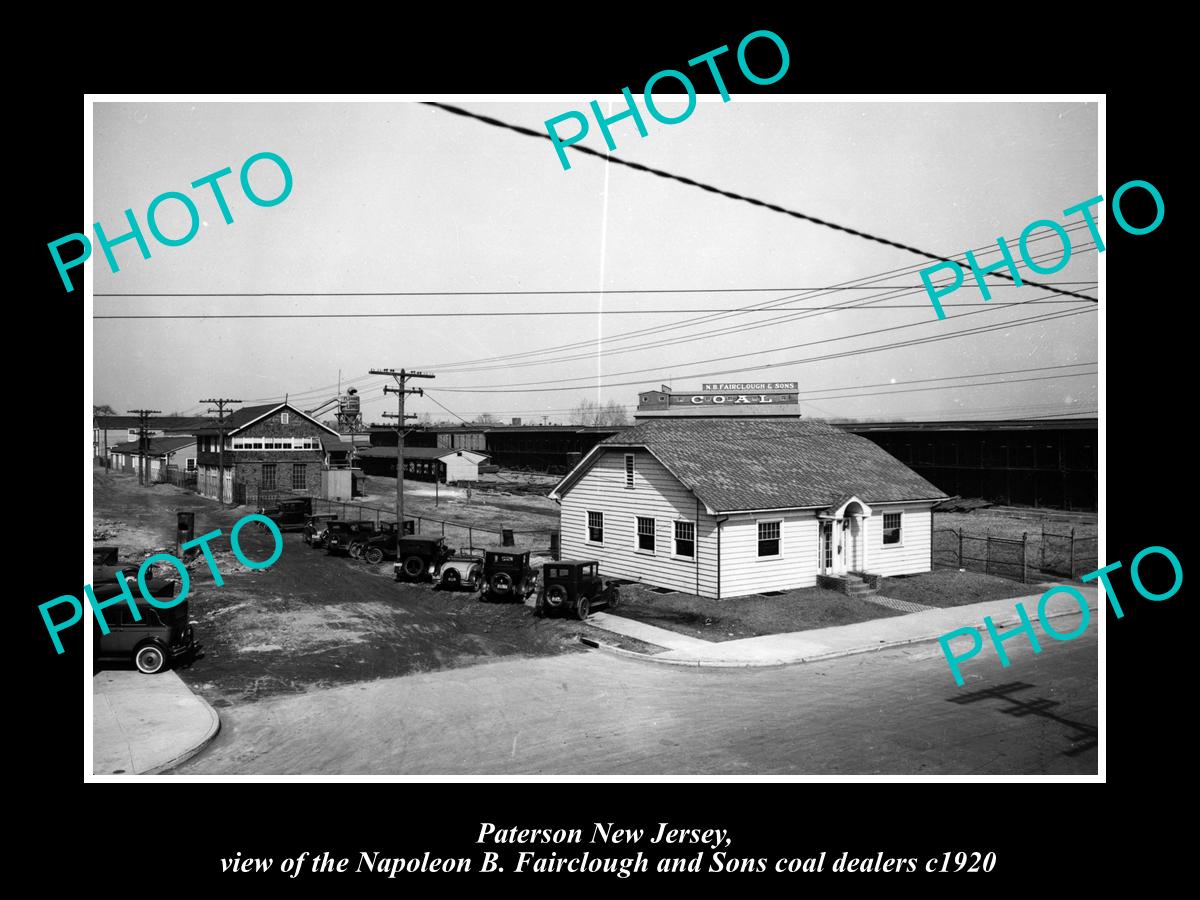 OLD LARGE HISTORIC PHOTO OF PATERSON NEW JERSEY, THE COAL DEALERS STORE c1920