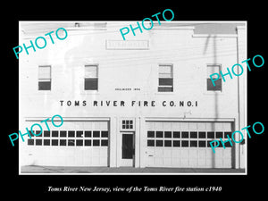 OLD LARGE HISTORIC PHOTO OF TOMS RIVER NEW JERSEY, THE FIRE DEPT STATION c1940