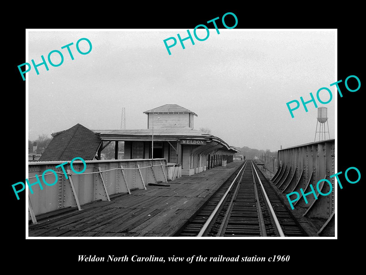 OLD LARGE HISTORIC PHOTO OF WELDON NORTH CAROLINA, THE RAILROAD STATION c1960